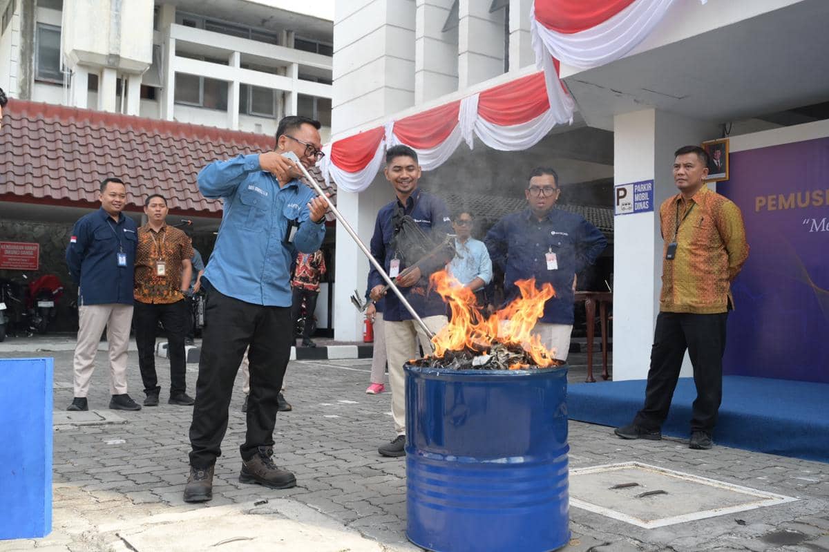 Pemusnahan uang palsu di DIY. (Dok. Istimewa)