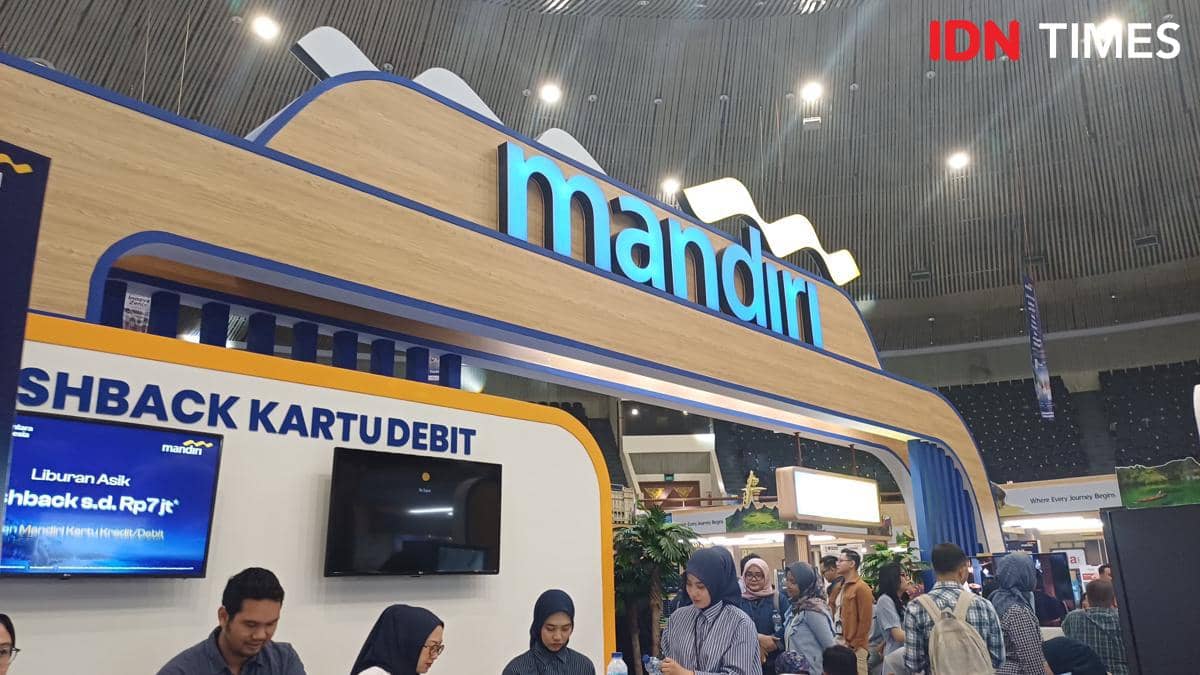 Potret tenant Bank Mandiri di Garuda Travel Fair 2026, JICC, Jakarta Pusat