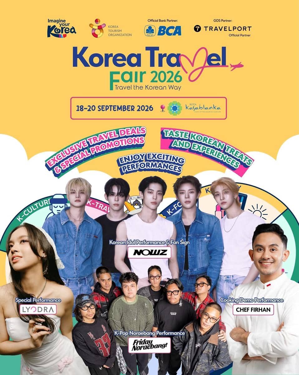 Poster promosi Korea Travel Fair 2026 yang diunggah melalui akun Instagram Korea Tourism Organization Indonesia.