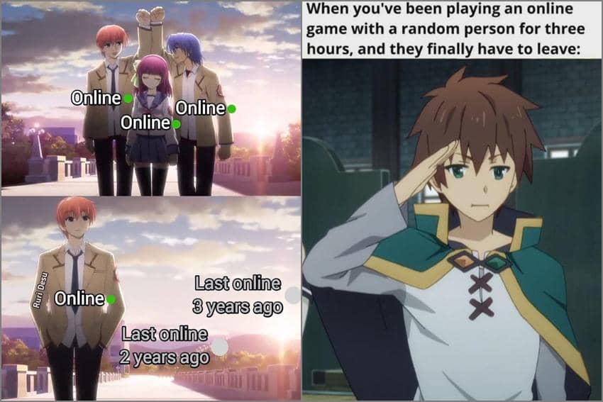 8 Meme Anime tentang Online Game, Teman Main Udah Pensiun
