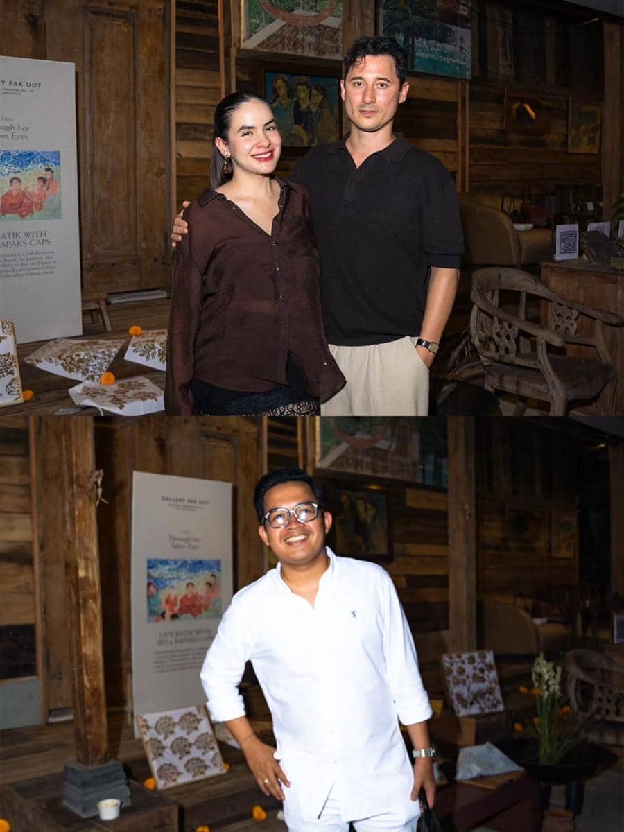 Sejumlah tamu selebritas berpose dengan gaya busana glamor dalam perayaan ulang tahun Luna Maya.