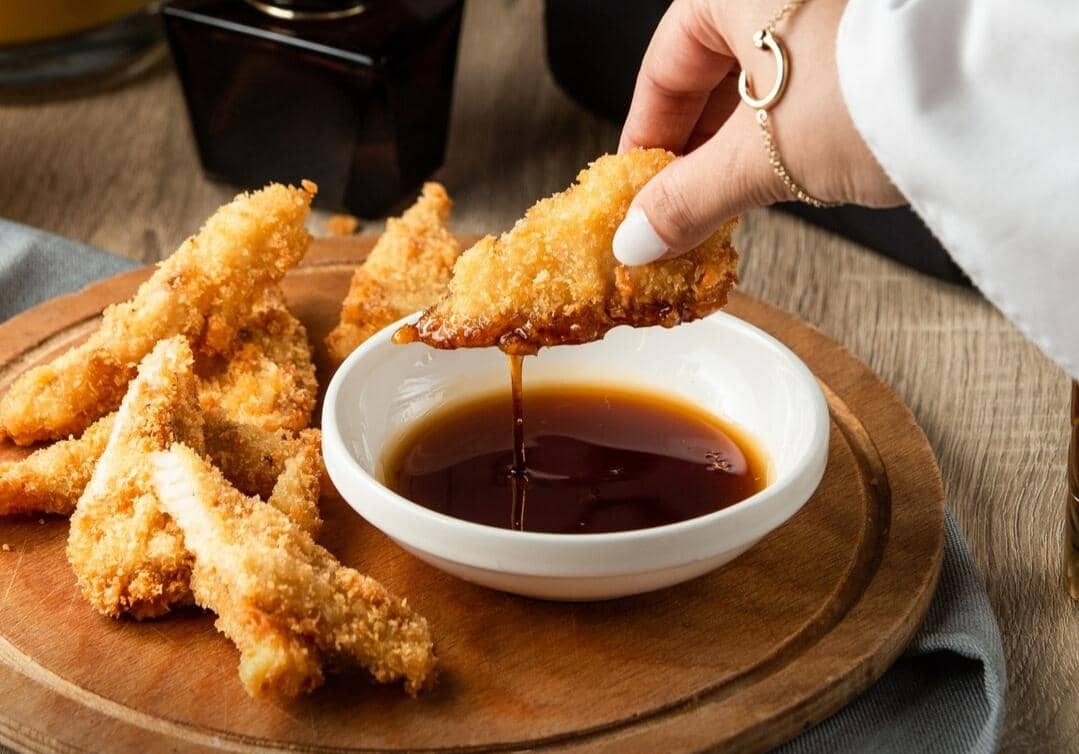 ilustrasi nugget saus teriyaki