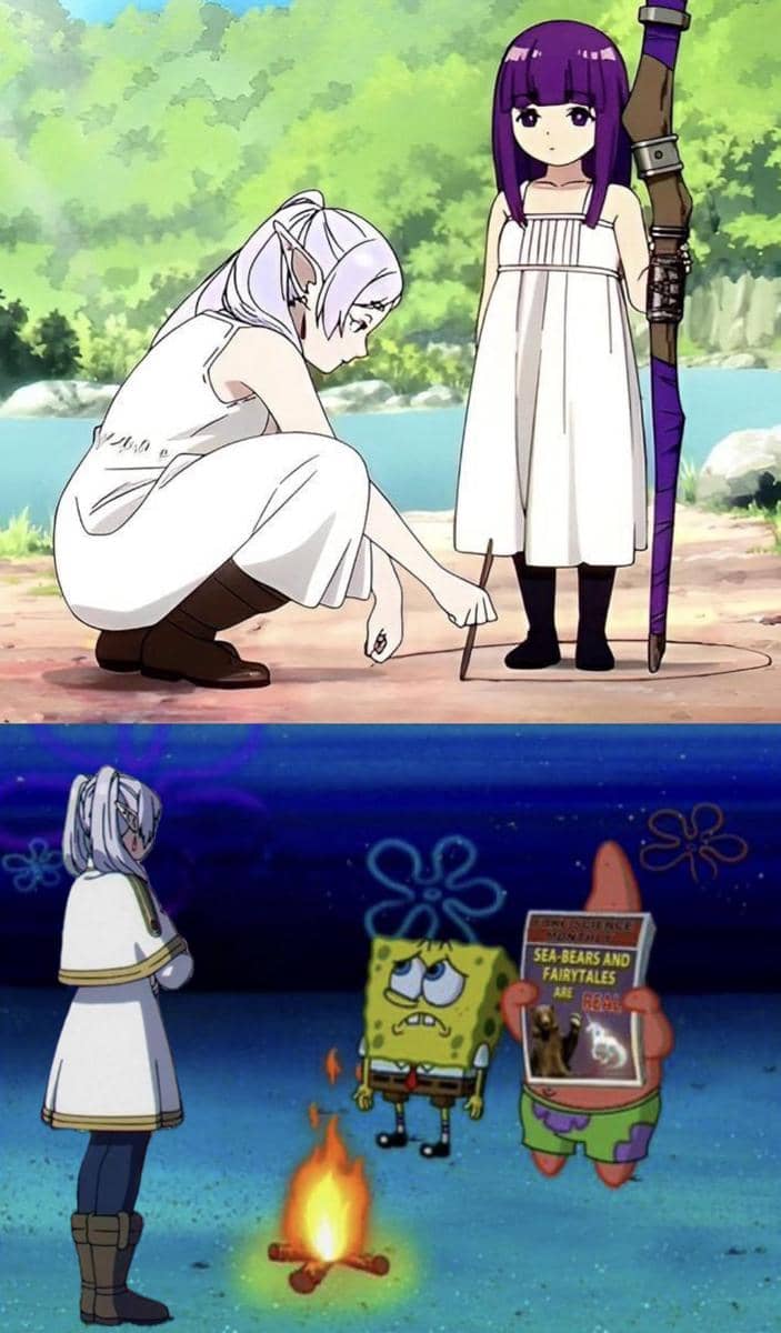 Meme bergaya anime tentang seseorang yang berusaha melindungi sesuatu dengan ekspresi dramatis dan nuansa humor internet.