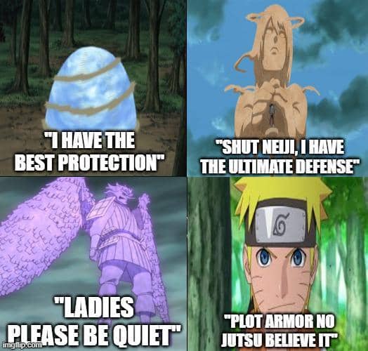 Meme anime bertema melindungi sesuatu dengan pesan humor, berasal dari unggahan akun Reddit u/pedrulho.