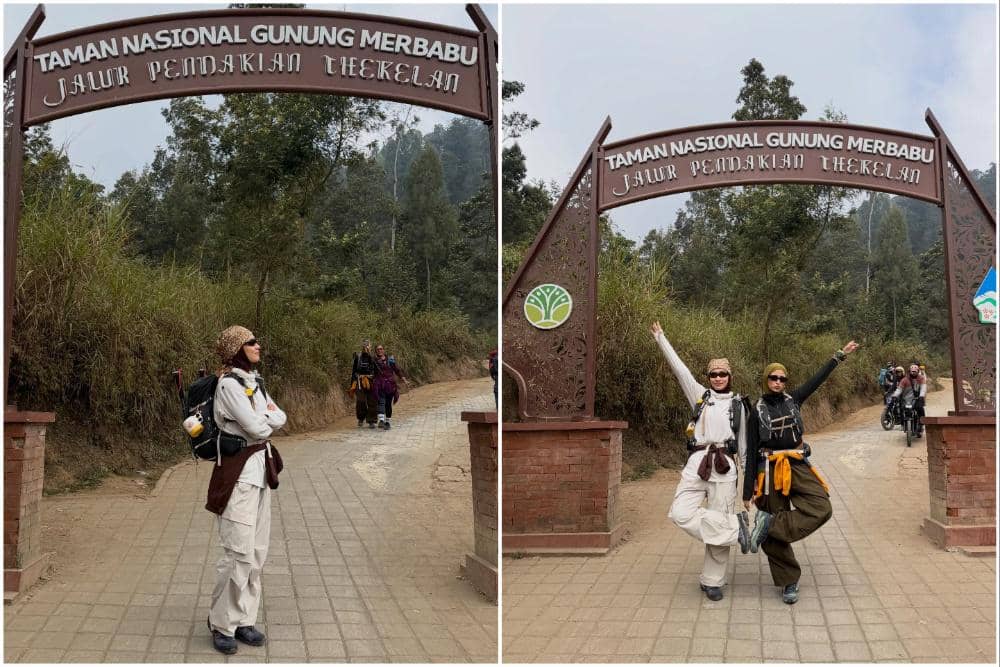 Dwi Handayani Bersiap Mendaki Gunung Merbabu bareng Sahabat, Semangat!