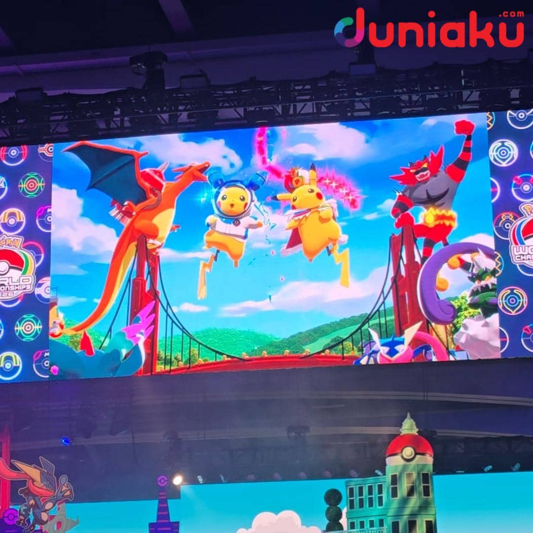 Dua karakter Pikachu tampil dalam animasi lucu pada pembukaan resmi Pokémon World Championships 2026.