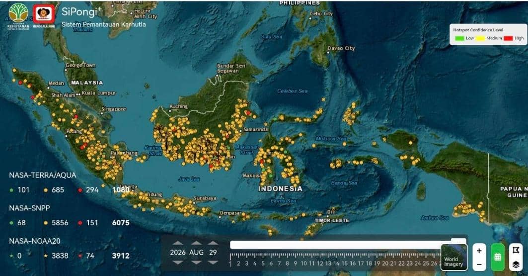 Sejumlah Wilayah di Sumsel Diguyur Hujan, Jumlah Hotspot Turun Drastis