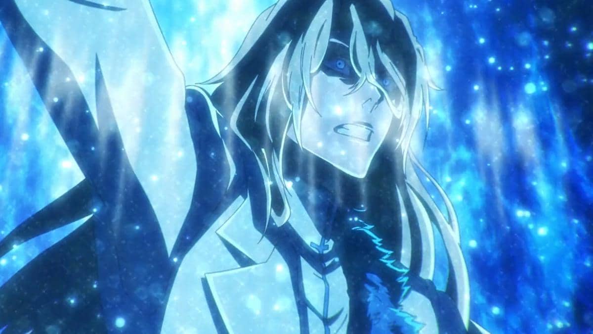 Jugram Haschwalth tampak terkena cahaya Auswahlen dalam adegan anime Bleach TYBW Part 4 produksi Pierrot.
