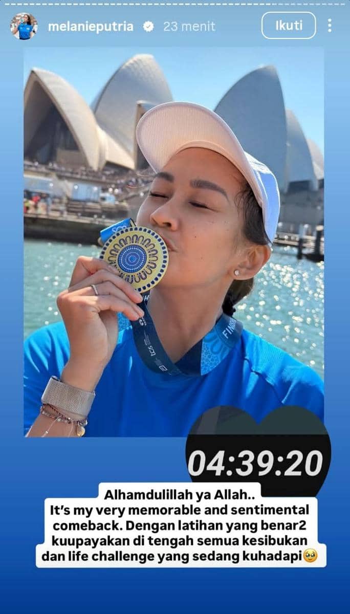 Melanie Putri ikut Sydney Marathon 2026