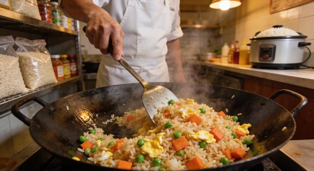 ilustrasi memasak nasi goreng