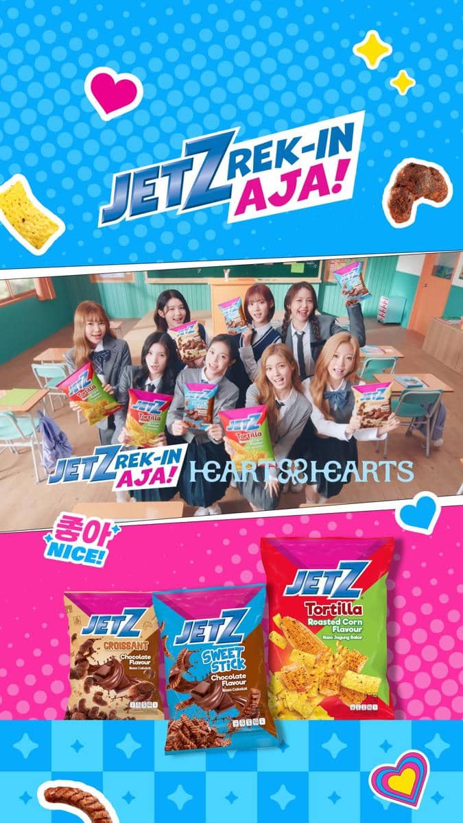 potret Hearts2Hearts saat menjadi brand ambassador produk JetZ