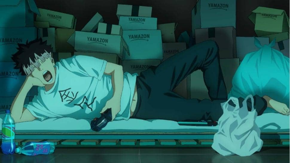 Still cut anime Kaiju No. 8: Narumi's Week at Work yang menampilkan suasana keseharian Narumi, produksi Production I.G.