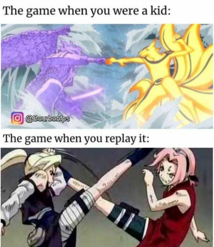 meme Naruto tentang masa kecil