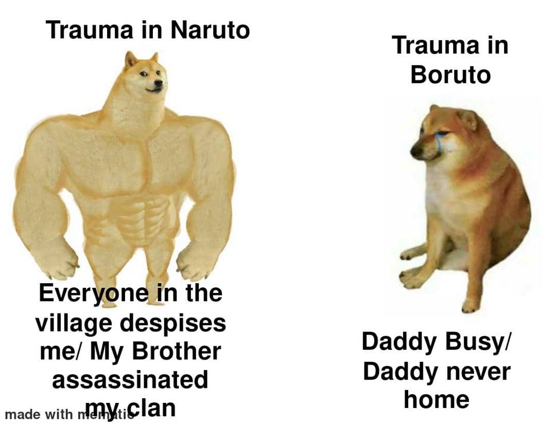 meme Naruto tentang trauma