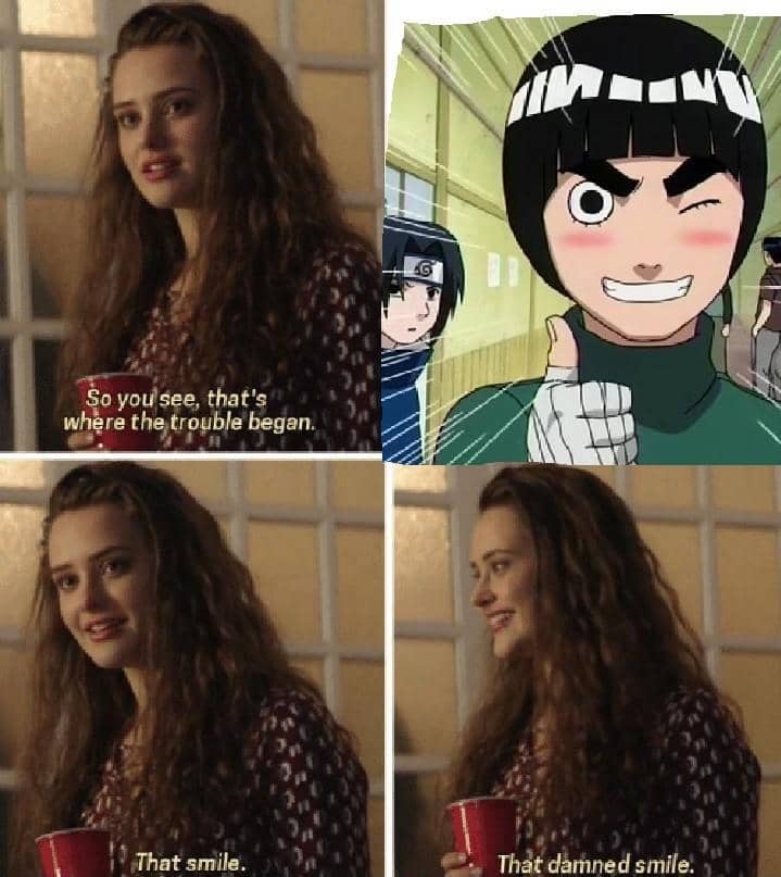 meme Naruto tentang tersenyum