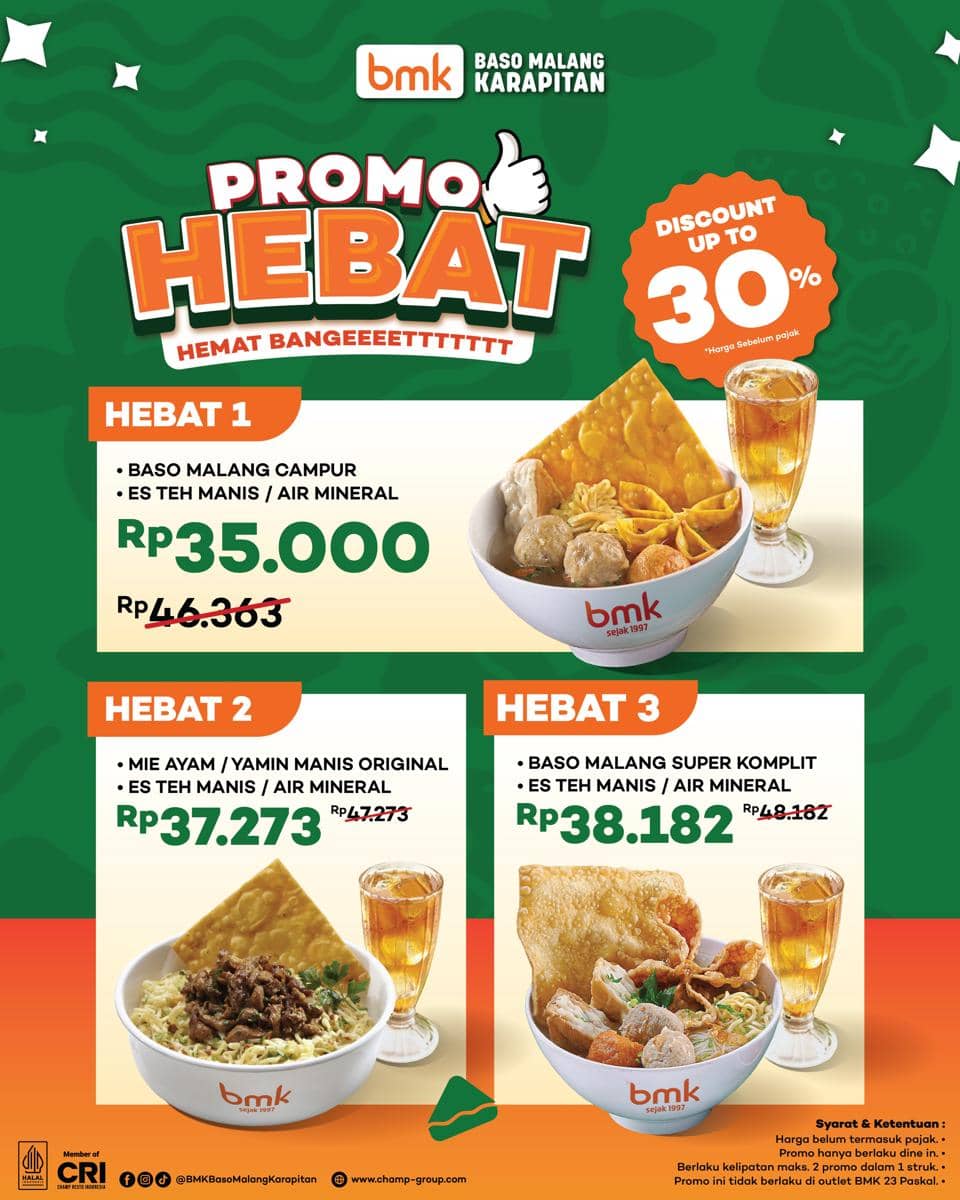 Promo BMK Baso Malang Karapitan September 2026