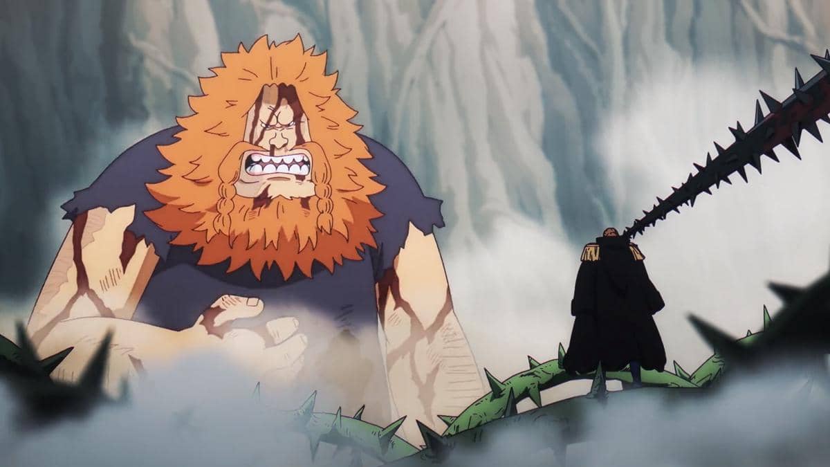 Saul berhadapan dengan Sommers dalam adegan anime One Piece produksi Toei Animation di tengah konflik.