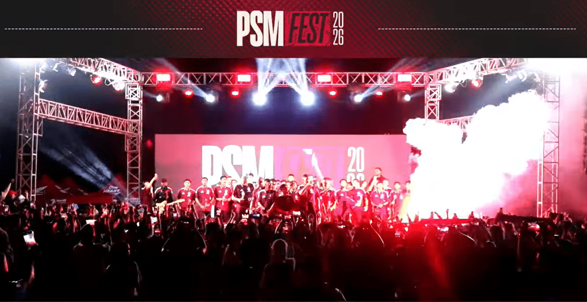 PSM Fest 2026, dirangkaikan dengan launching skuad dan jersey resmi PSM Makassar untuk musim kompetisi 2026/2027 di Pantai Indah Bosowa, Min