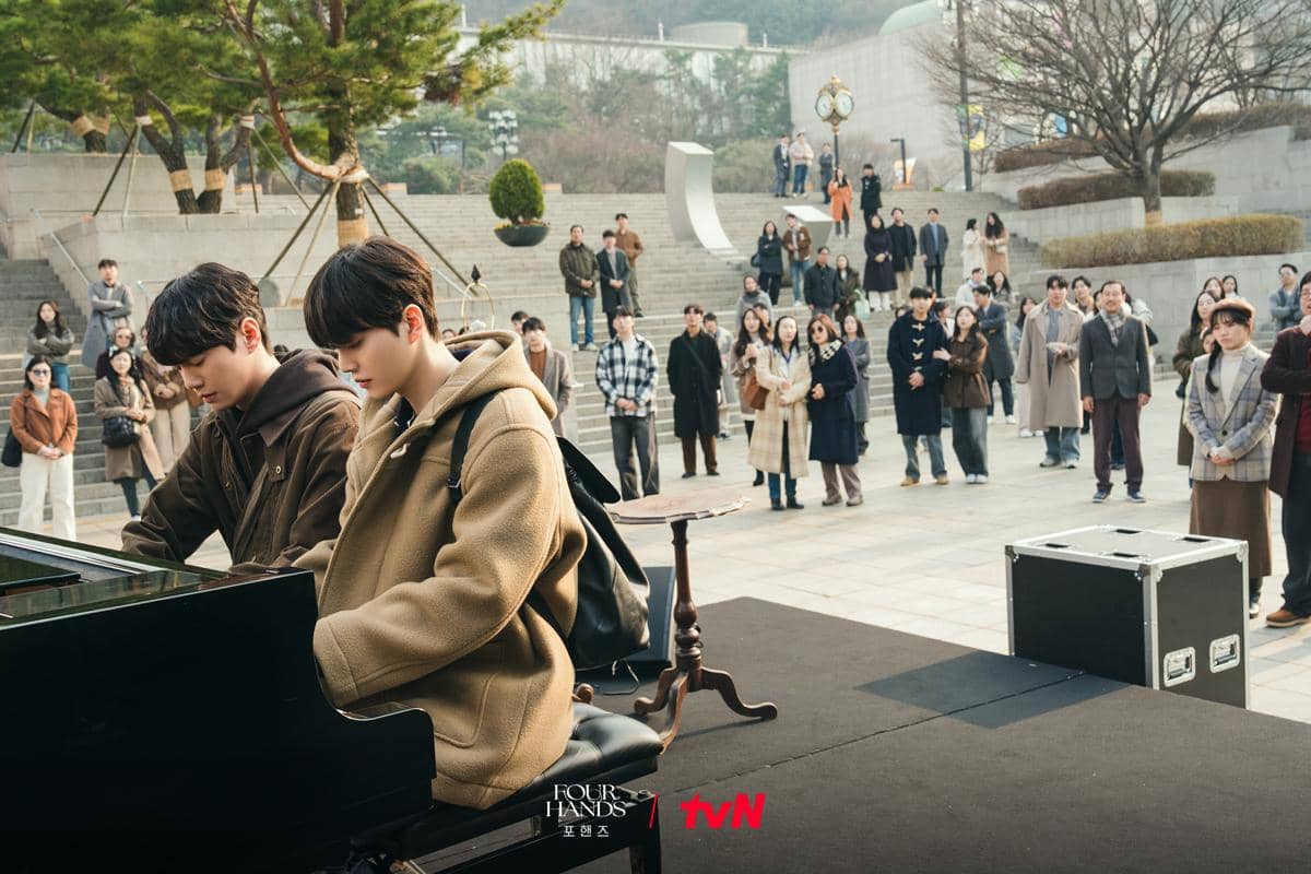 Potongan adegan dari drama Korea Four Hands, Two Sonatas yang dibagikan oleh akun CJnDrama di X.