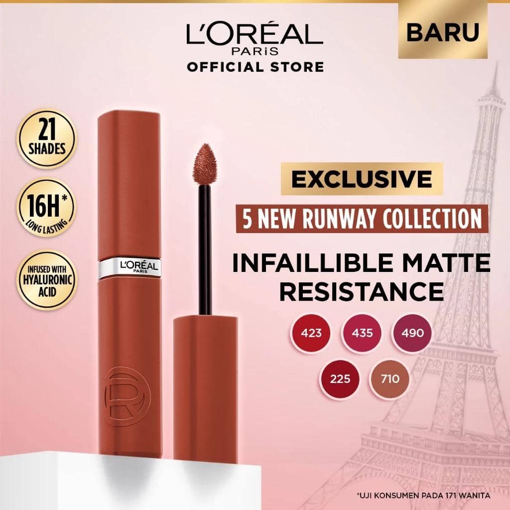L’Oreal Paris Infallible Matte Resistance Liquid Lipstick. (shopee.co.id/L'Oreal Paris Indonesia Official Shop)