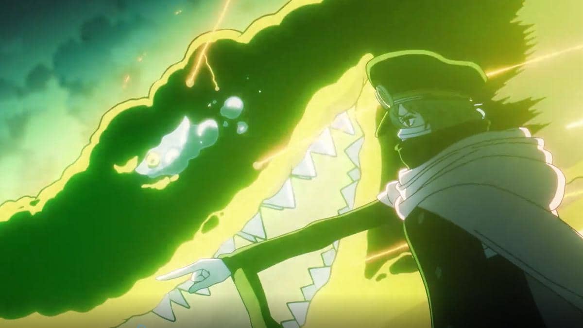 Gunko mengarahkan Zeus ke arah Nami dalam adegan anime One Piece dari Toei Animation yang penuh ketegangan.