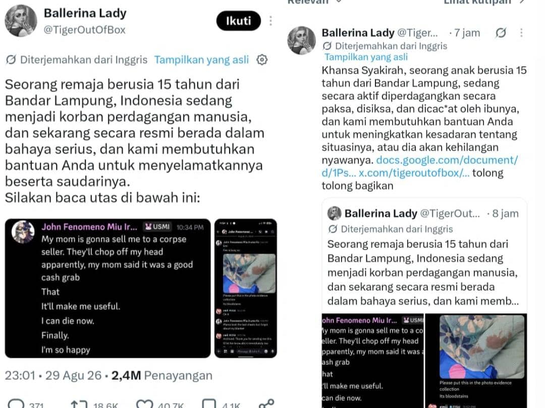 Cek Fakta, Viral Remaja 15 Tahun Bandar Lampung Ngaku Dijual Ortu