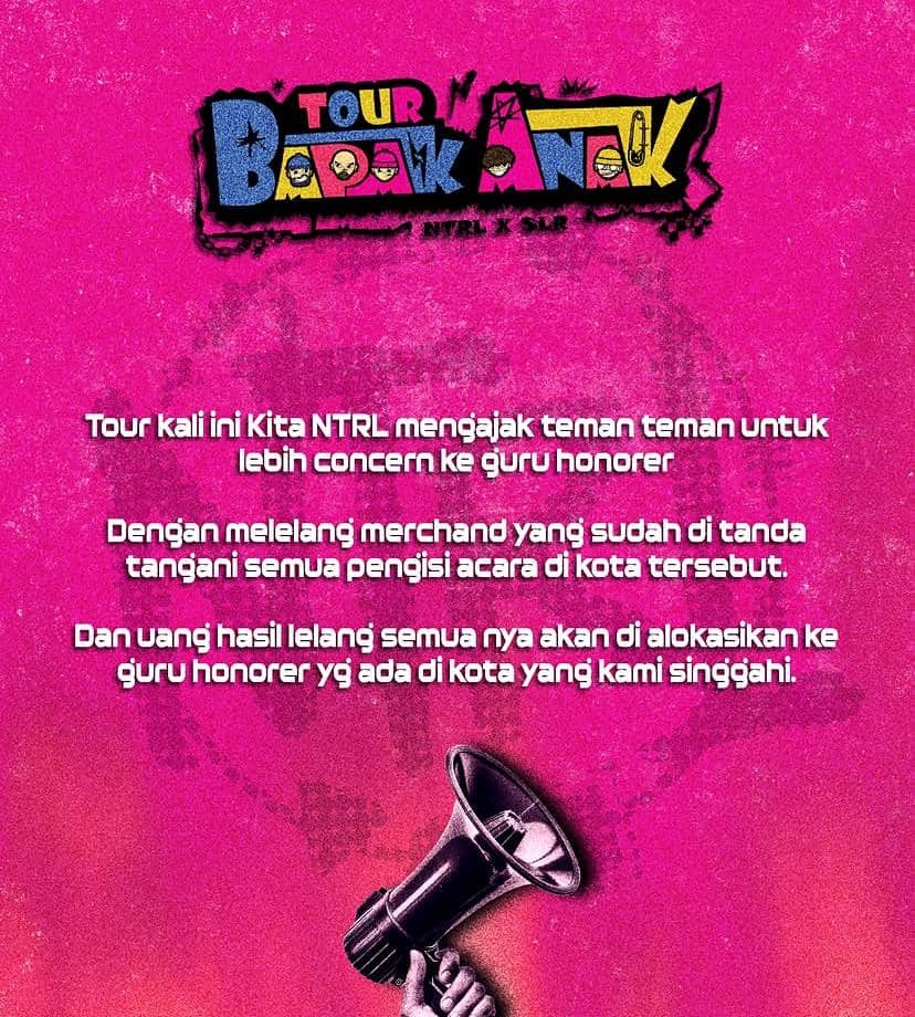 Poster promosi Tur NTRL x Sukses Lancar Rejeki bertajuk “Bapak & Anak” yang diunggah melalui Instagram.