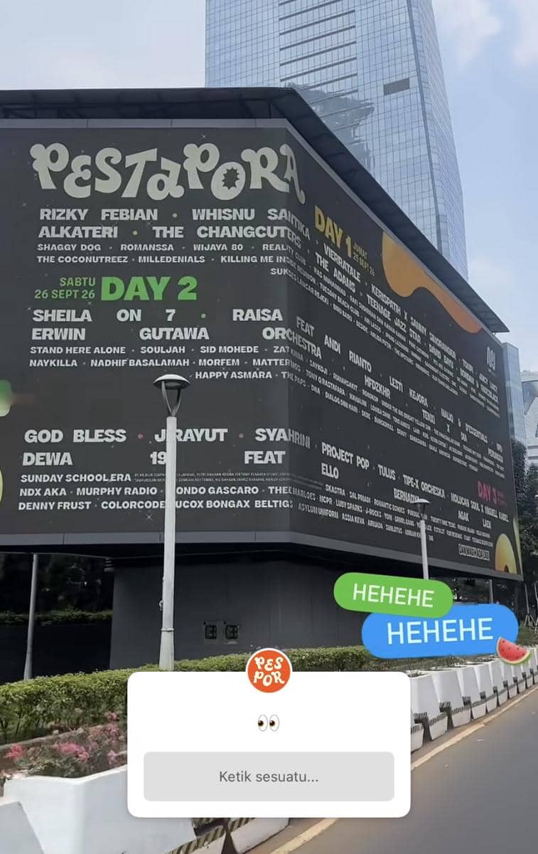 Poster bocoran lineup Pestapora 2026 yang diunggah melalui akun Instagram resmi Pestapora.