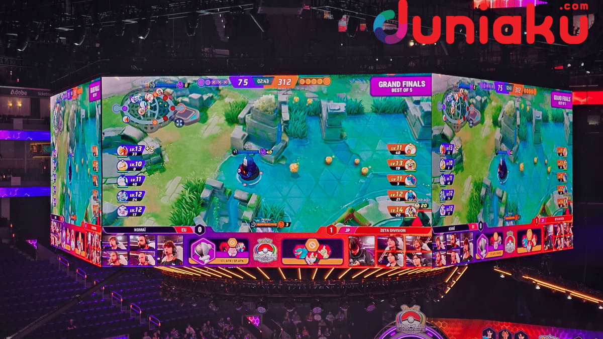Tim ZETA DIVISION bertanding dalam Grand Final Pokémon UNITE World Championship 2026 dengan keunggulan awal.