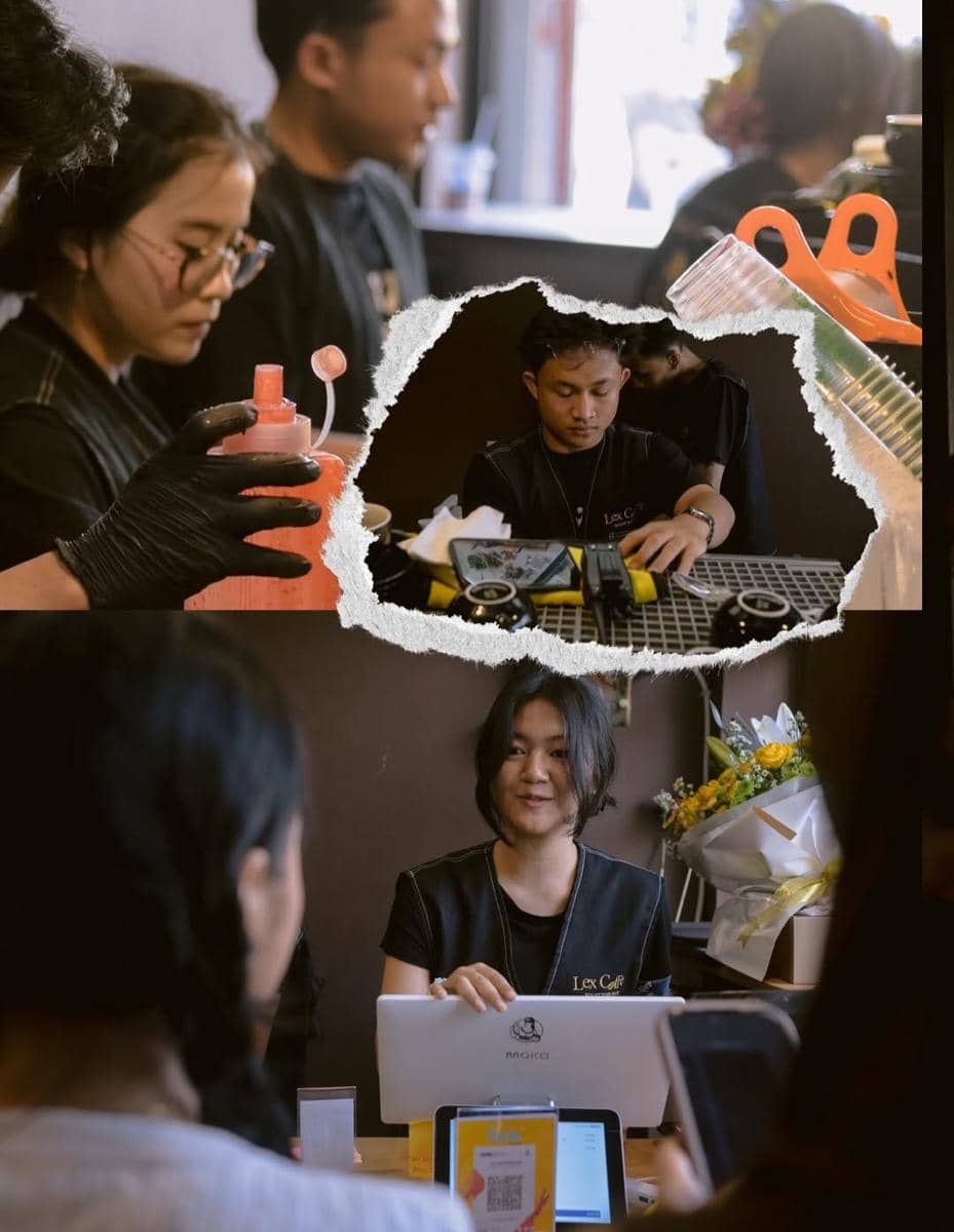 Potret suasana Lexocoffe, kafe bernuansa hukum di Bandar Lampung, dengan identitas visual yang khas.
