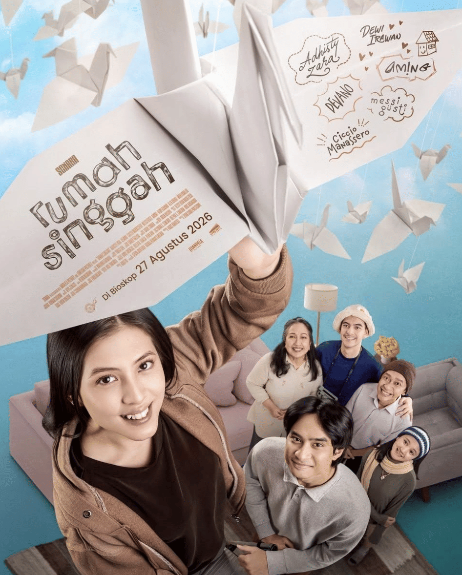 Poster promosi film Rumah Singgah dari SENARA, memuat judul film dan elemen visual materi publikasinya.