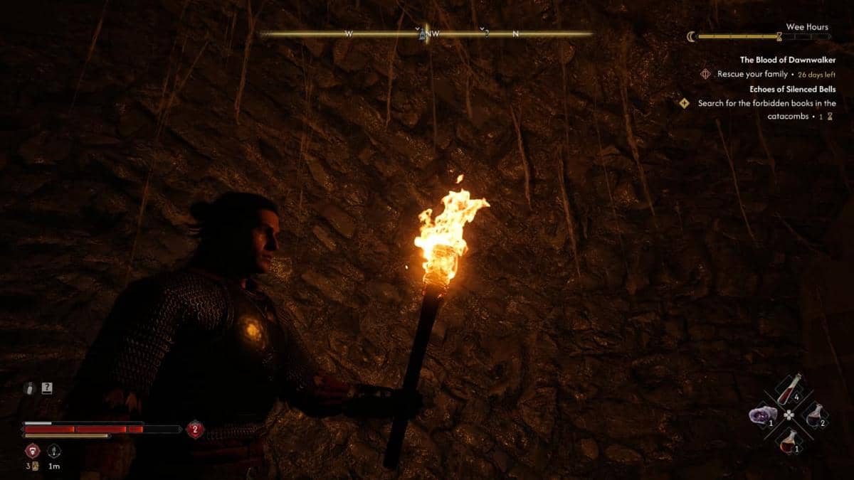 Tangkapan layar gim The Blood of Dawnwalker, dokumentasi Rebel Wolves dan Bandai Namco Entertainment Asia.