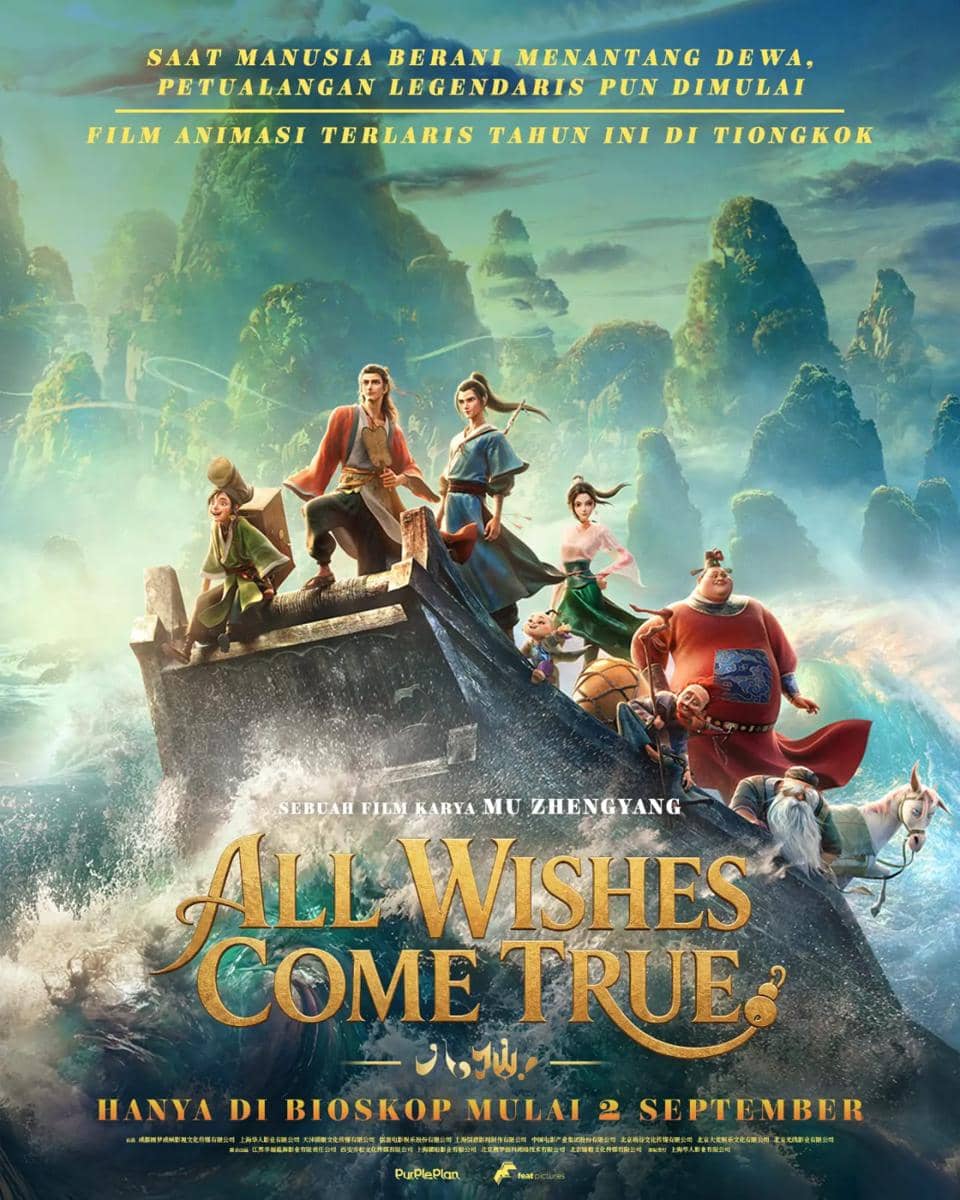 Poster promosi film All Wishes Come True dari akun Instagram Cinepolis Indonesia dengan judul film di bagian tengah.