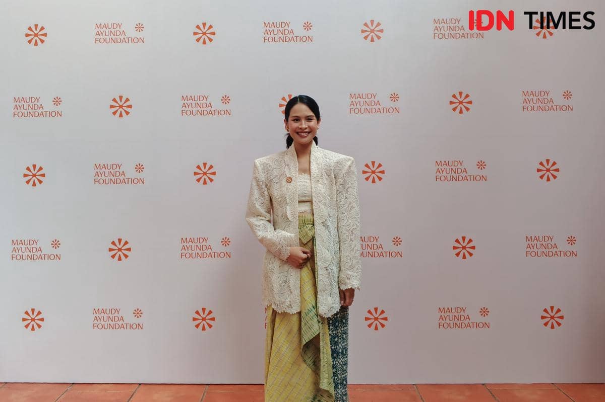 Press Conference Maudy Ayunda Foundation yang diselenggarakan di Tamu Jakarta, Jakarta Selatan, pada Selasa (1/9/2026)