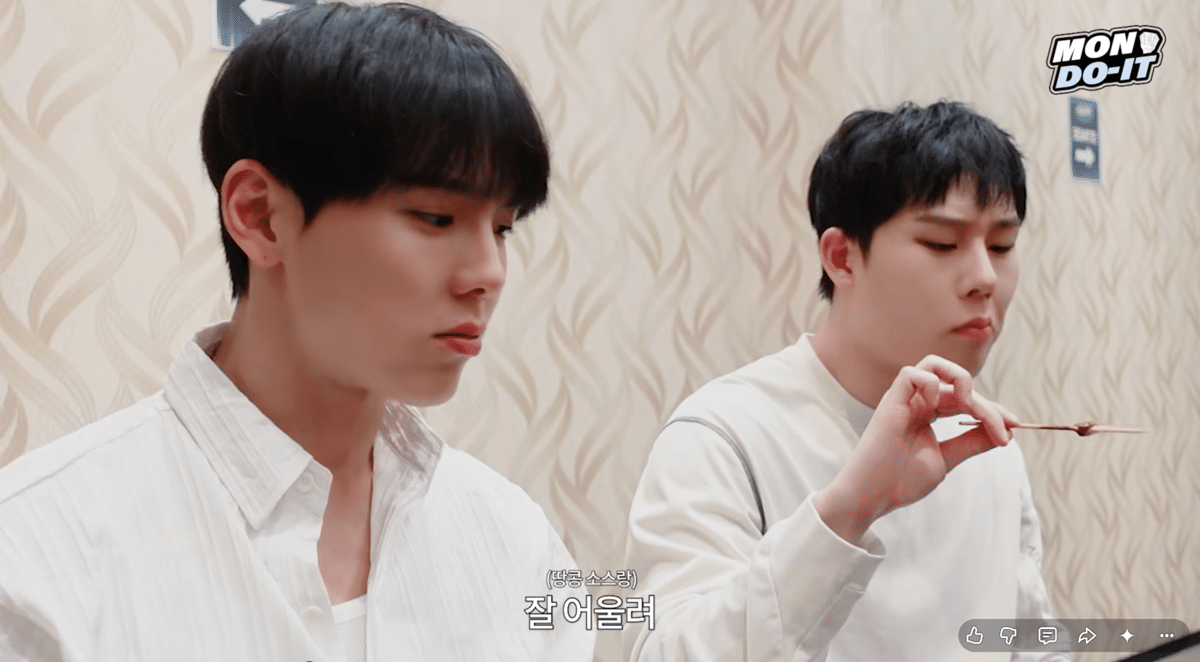 momen Shownu dan Joohoney coba makanan Indonesia