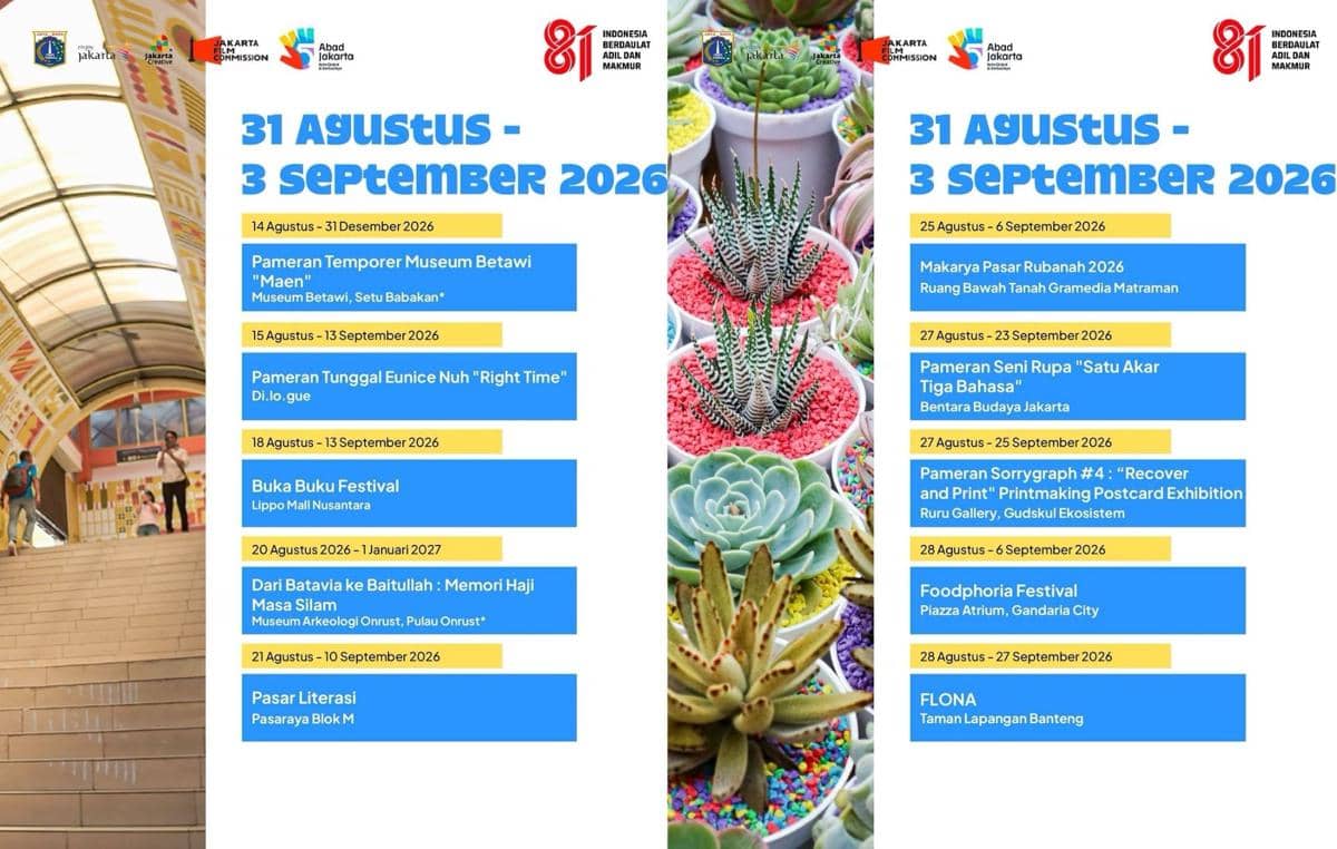 Potret daftar event di Jakarta September 2026