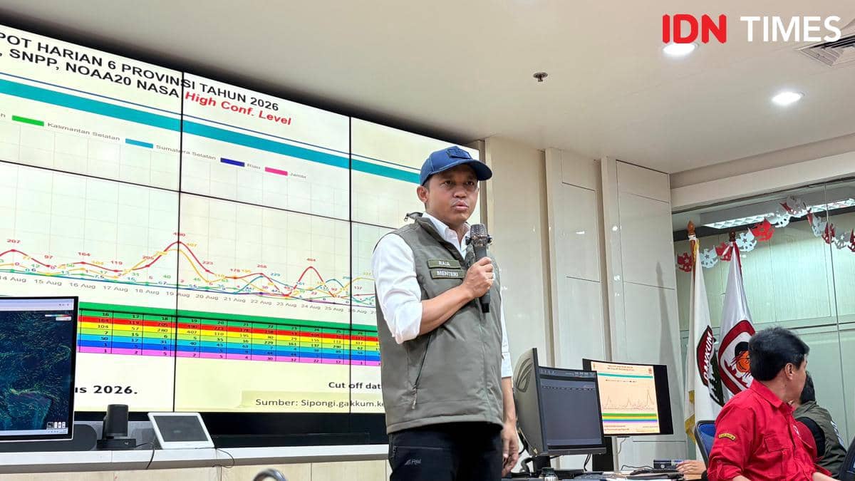 Menhut Konferensi Pers Pengendalian Kebakaran Hutan