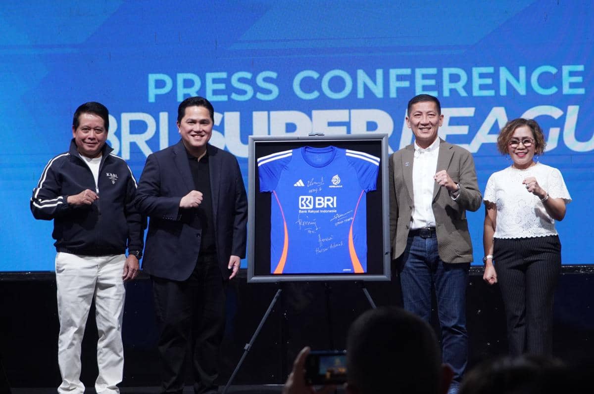 Logo BRI Super League terpampang sebagai penanda BRI kembali menjadi sponsor kompetisi musim 2026/27.