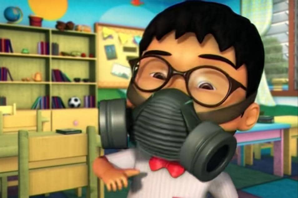 masker keselamatan super canggih milik Ehsan yang dilengkapi pengeras suara