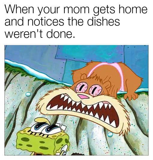 meme SpongeBob tentang bersih-bersih