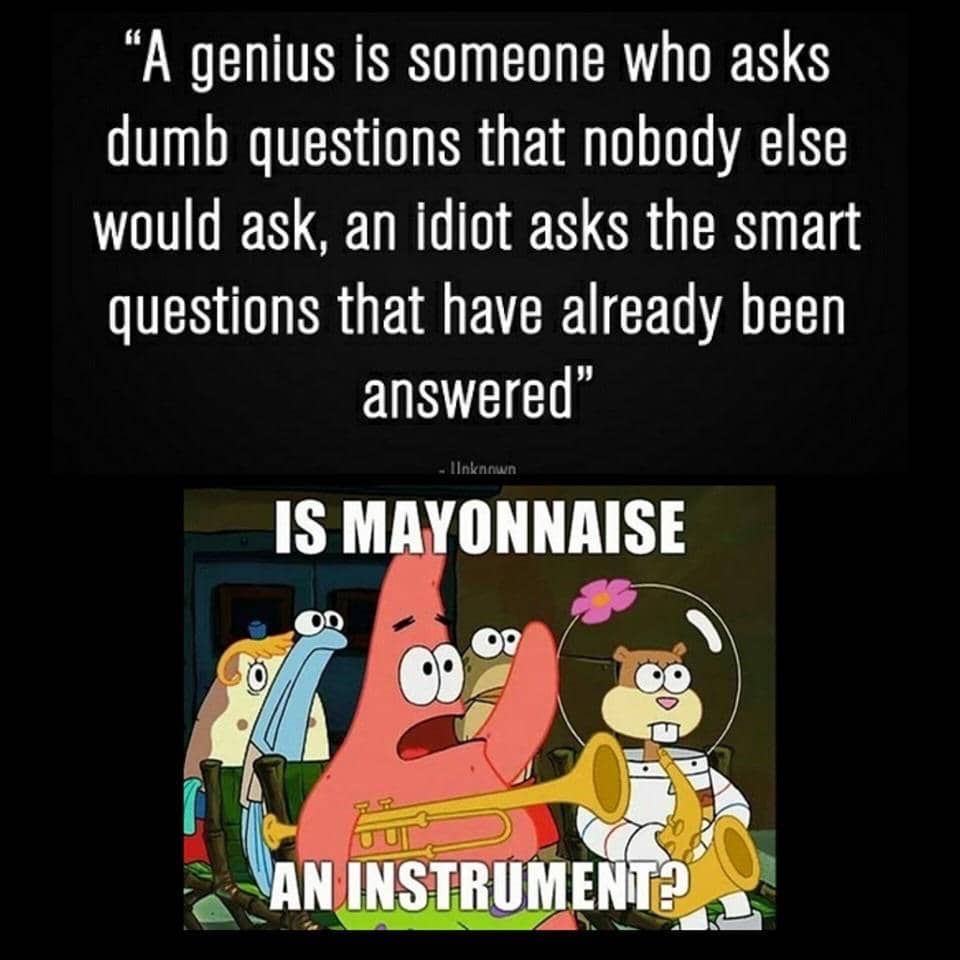 meme SpongeBob tentang merasa genius