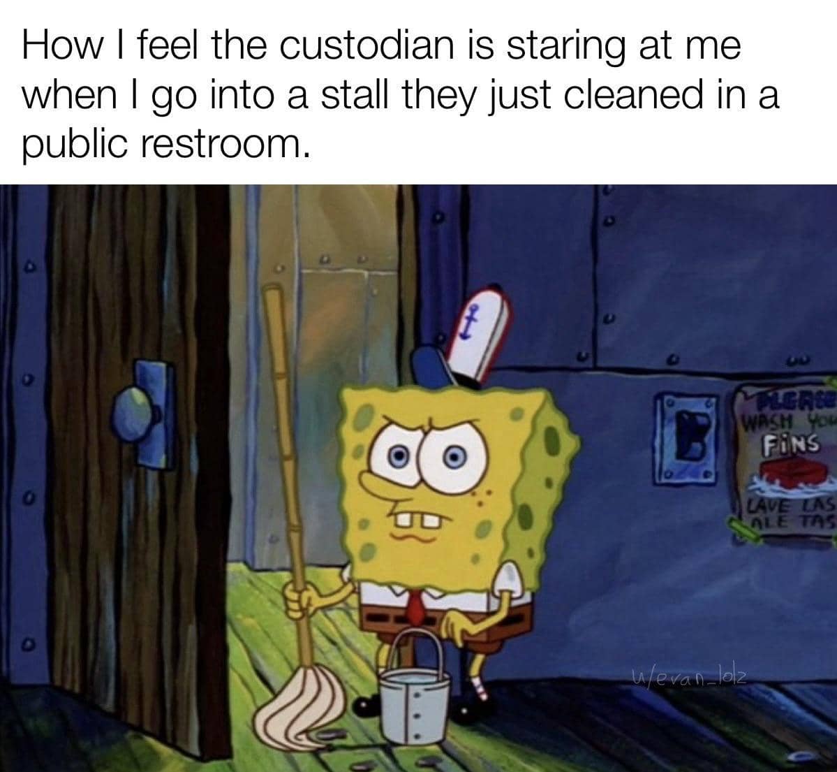 meme SpongeBob tentang bersih-bersih