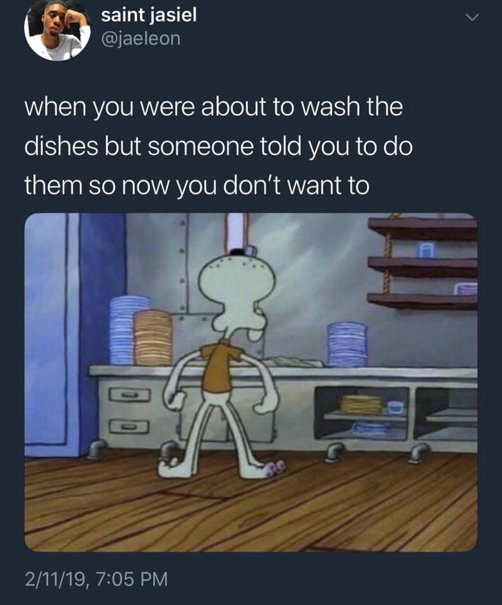 meme SpongeBob tentang bersih-bersih
