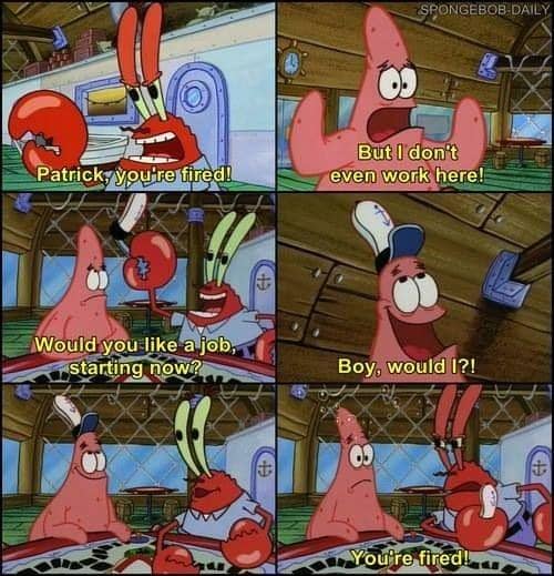 meme SpongeBob tentang karier