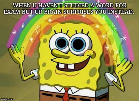 meme SpongeBob tentang merasa genius