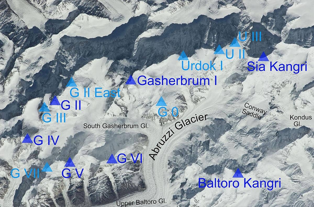 potret pegunungan Gasherbrum dengan 7 puncaknya dilihat dari Stasiun Luar Angkasa ISS