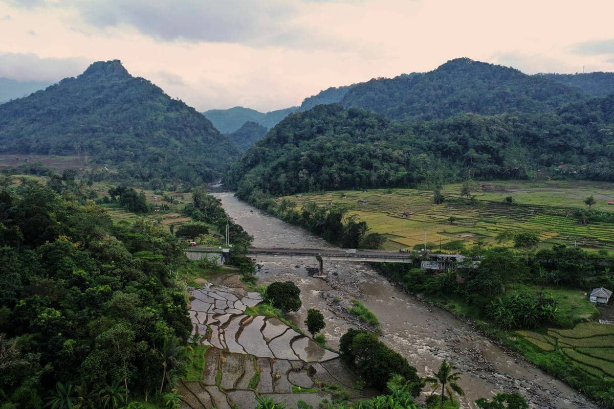 PLTA Wado di Sumedang, Jawa Barat yang dibangun oleh PT Waskita Karya Infrastruktur dan anak usahanya, PT Waskita Wado Energi. (Dok. WKI)