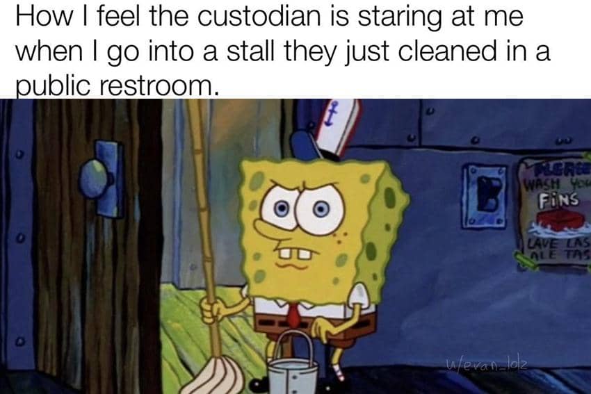 8 Meme SpongeBob tentang Bersih-Bersih, Cuci Piring Lagi Aja