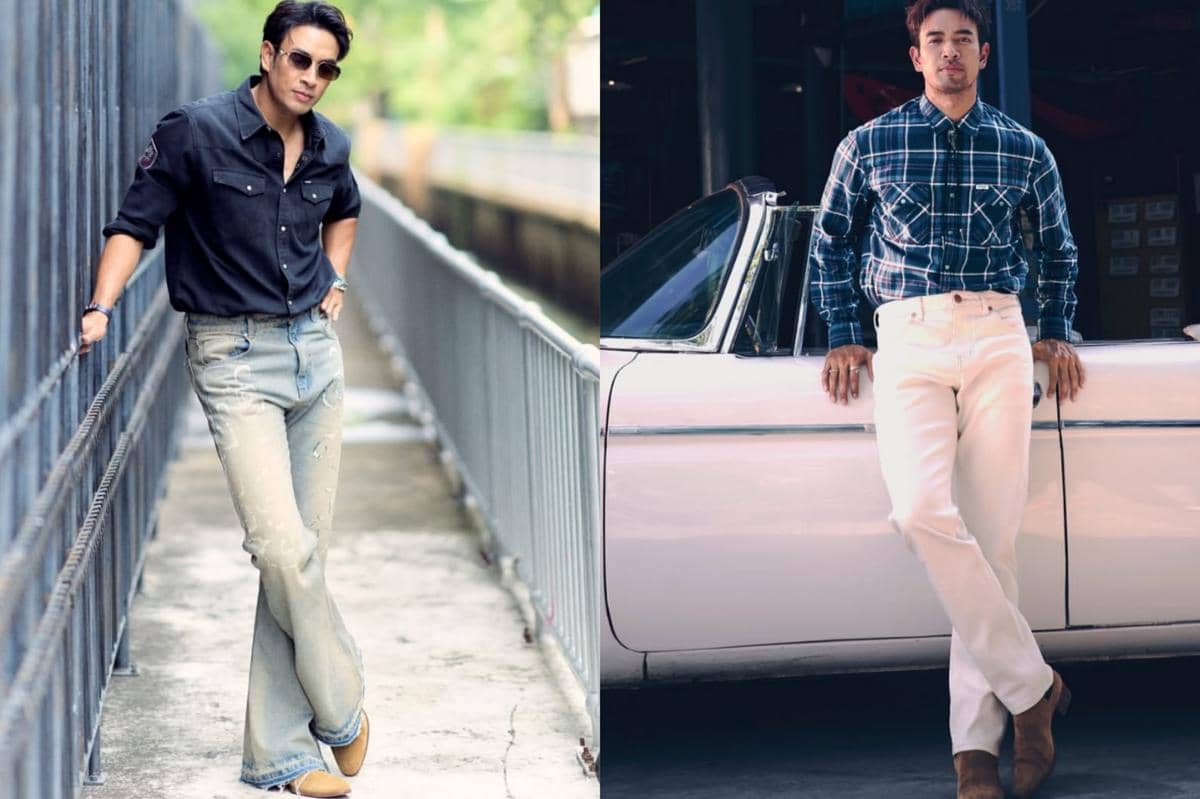 7 Ide Styling Sepatu Suede Cokelat ala Great Warintorn, Retro Chic!