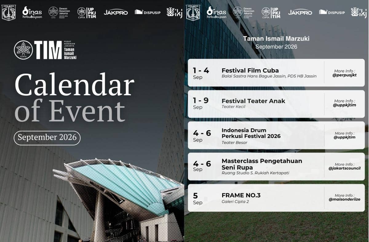 Kalender Event Taman Ismail Marzuki selama September 2026